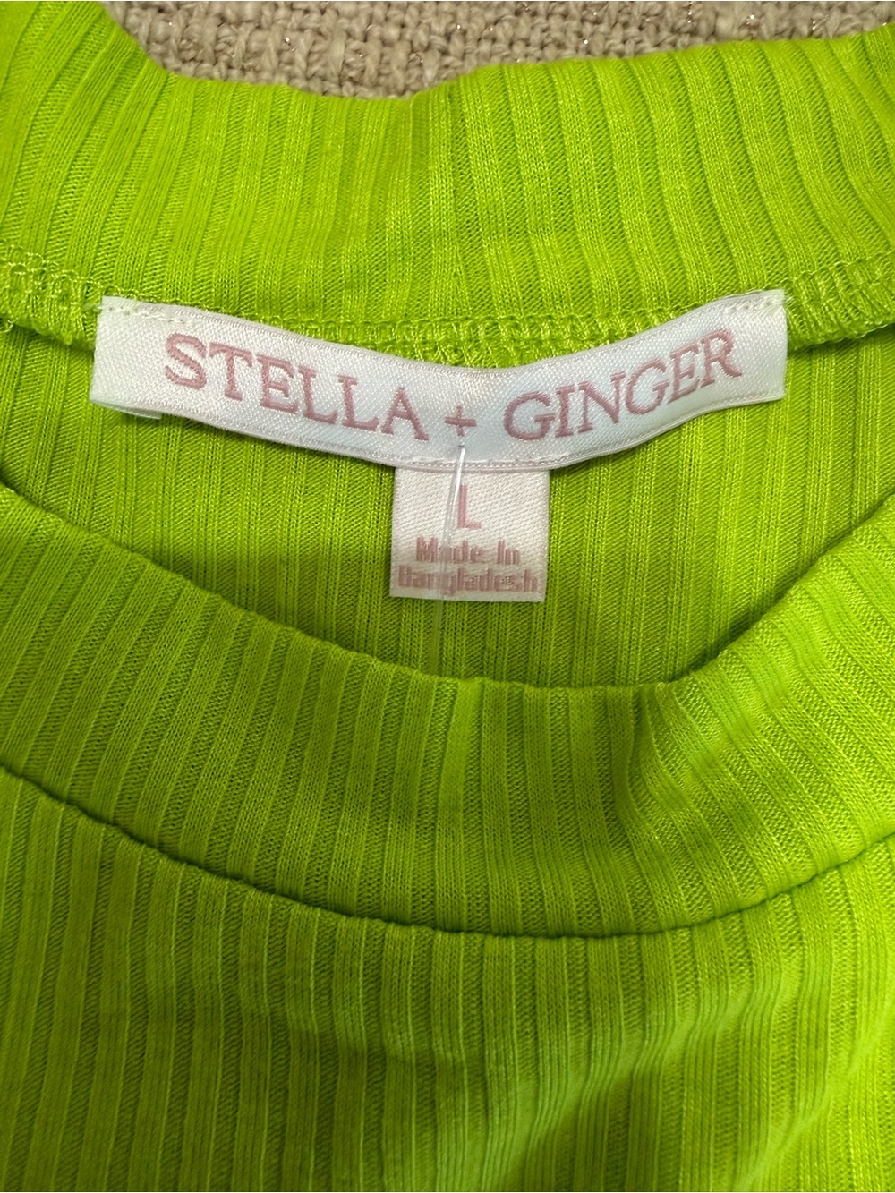 Lime Ruffle Sleeve Ribbed Tank - Picture 2 of 2